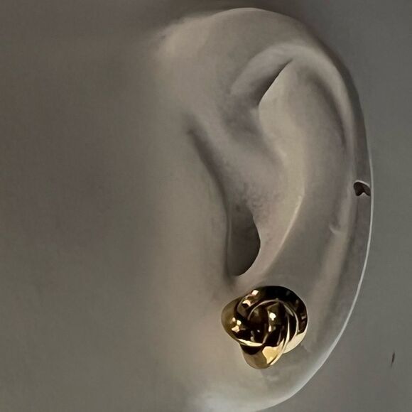 Bundle Sale 3 for $15 | Two Pair Gold Tone Knot Earrings Small & Large - Picture 8 of 12